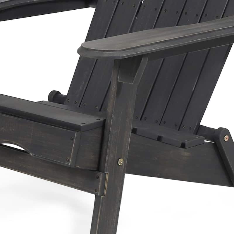 Hanlee Outdoor Rustic Acacia Wood Folding Adirondack Chair (Set of 2) by Christopher Knight Home