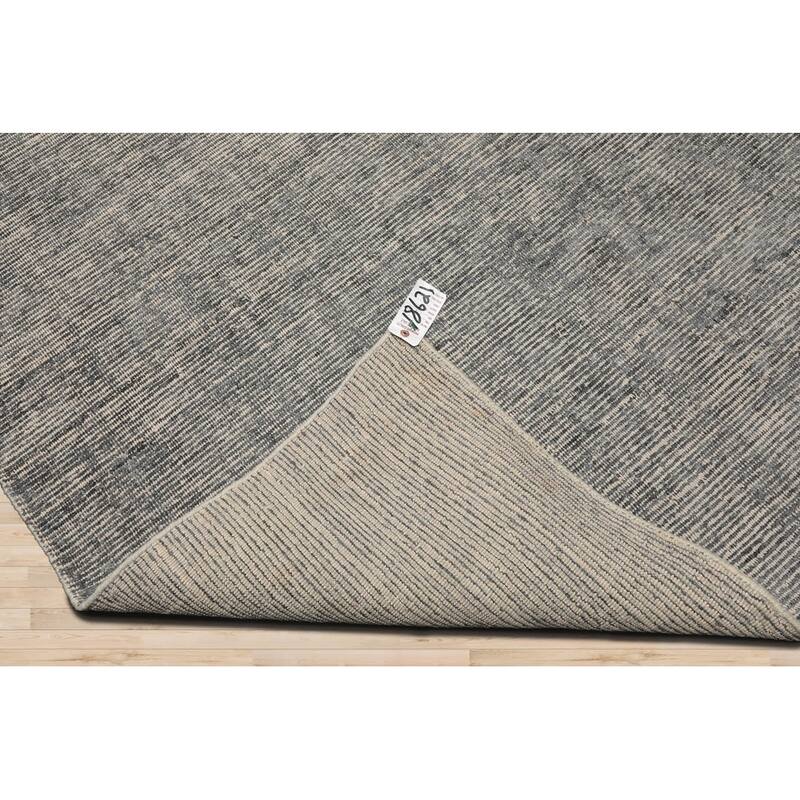 LoomBloom Gray Hand Knotted Modern 100% Wool Oriental Area Rug - 5' 3'' x 7' 7''