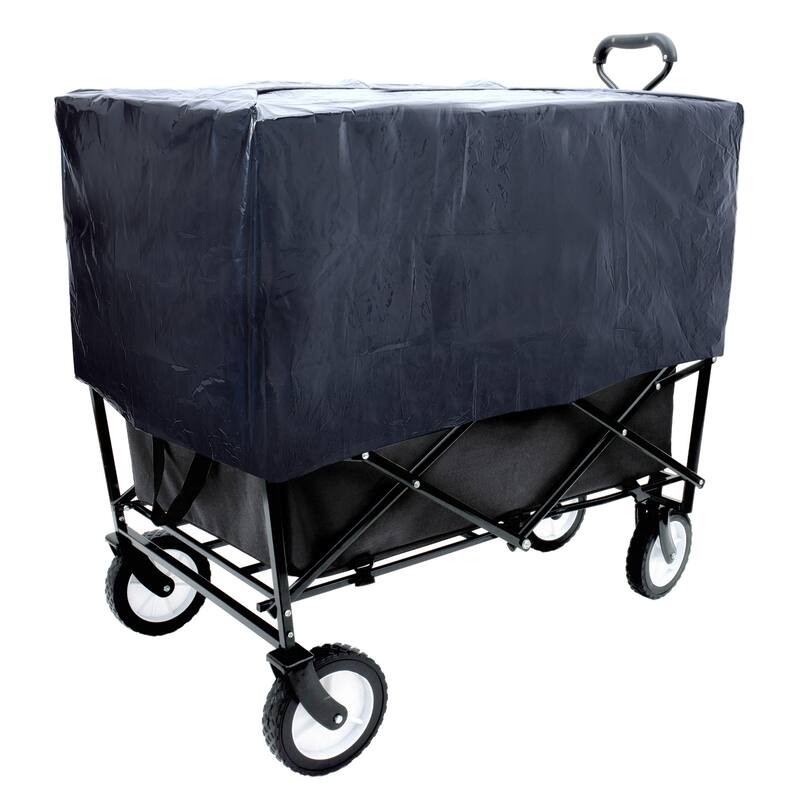 360 lb Collapsible Wagon Cart with Strapping System & 3-Pack Waterproof Liners