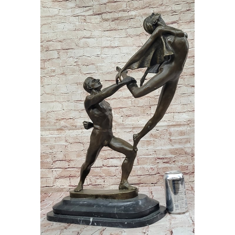 Bronze Dancing Couple Sculpture – Elegant Romantic Dance Statue For Home Or Studio Decor