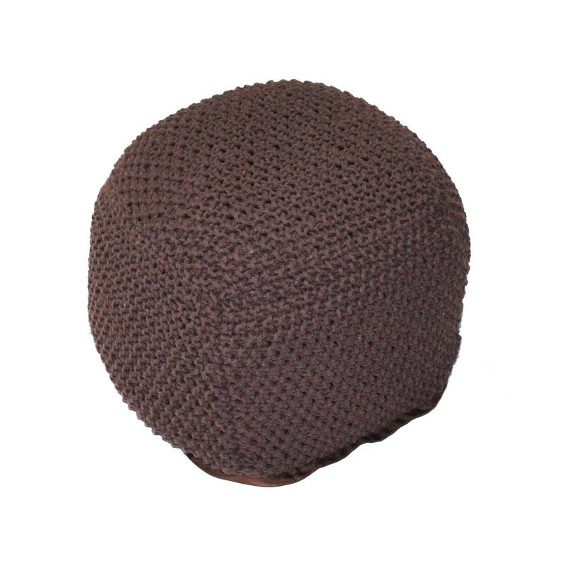 Cable Knitted Handmade Perfect Seating for Children and Adults Footrest - Brown
