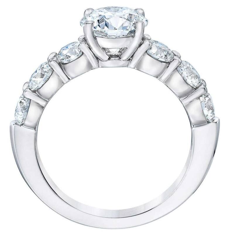 4 1/2 Ct T.W. Round Diamond Engagement Ring White Gold Lab Grown