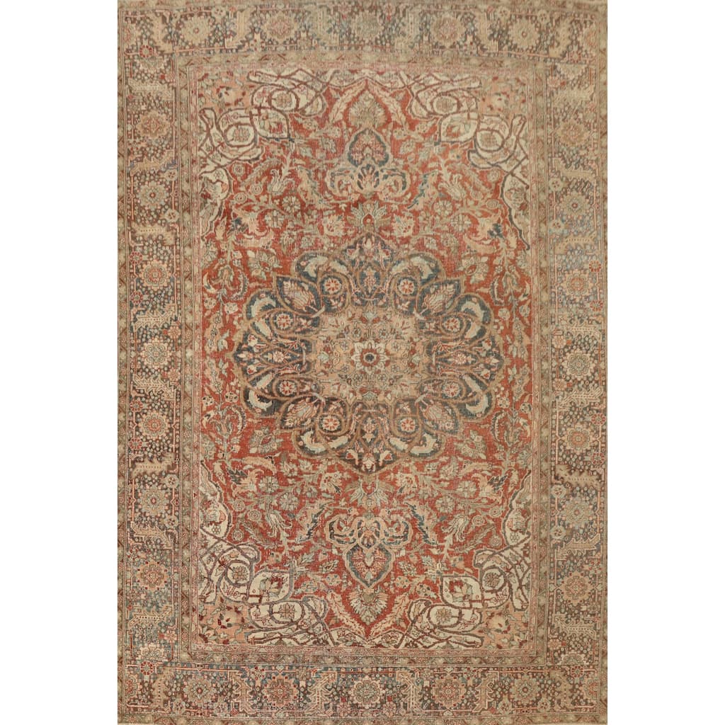 Hand Knotted Oriental 100% Wool Carpet Traditional Floral Oranges & Rust Bakhtiari Area Rug - 11' 6'' X 8' 6''