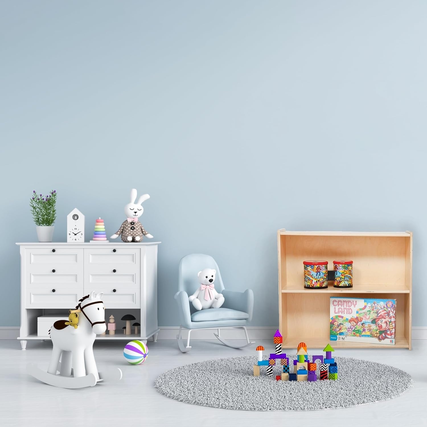 Contender 2 Shelf Kids Storage Cabinet, Wooden Bookcase, Toy Organizer [Greenguard Gold Certified] - 30"