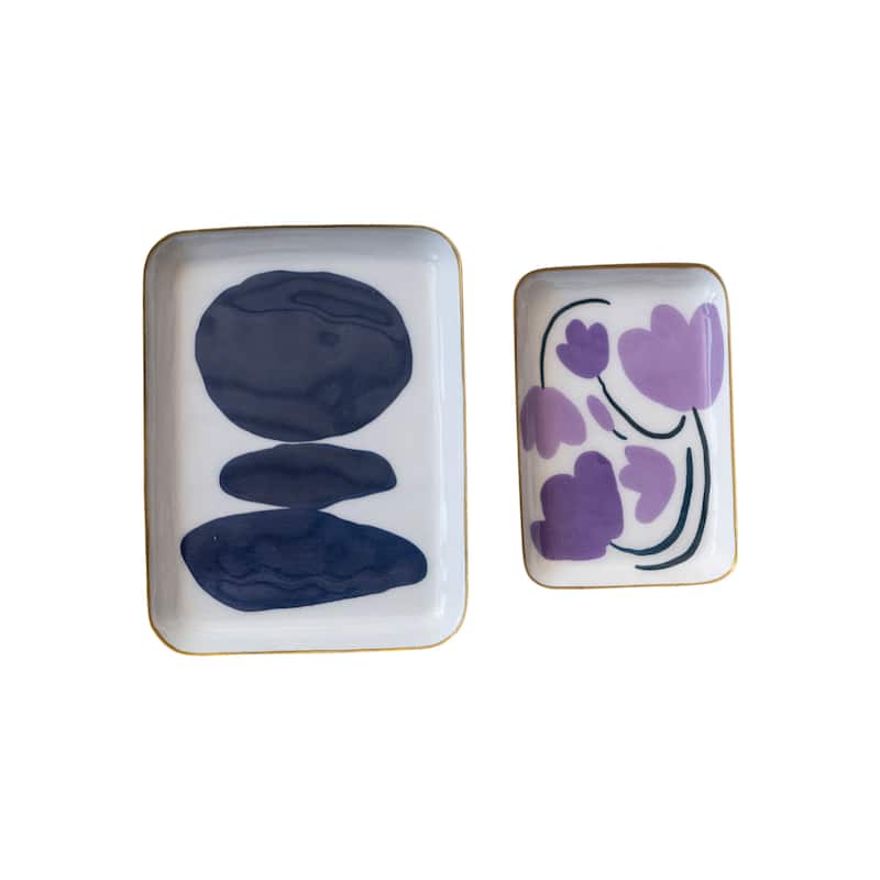 Abstract Enameled Metal Trays