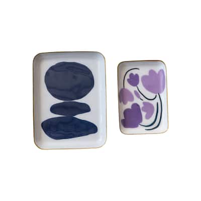 Abstract Enameled Metal Trays