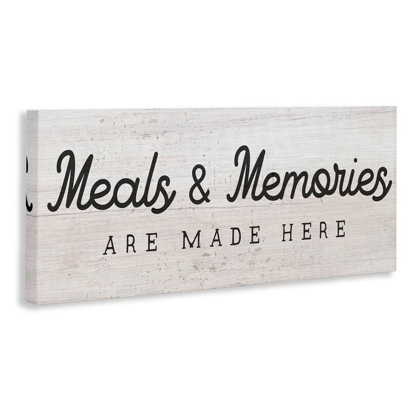 Stupell Meals & Memories Made Here Rustic Kitchen Sign Canvas Wall Art - Black