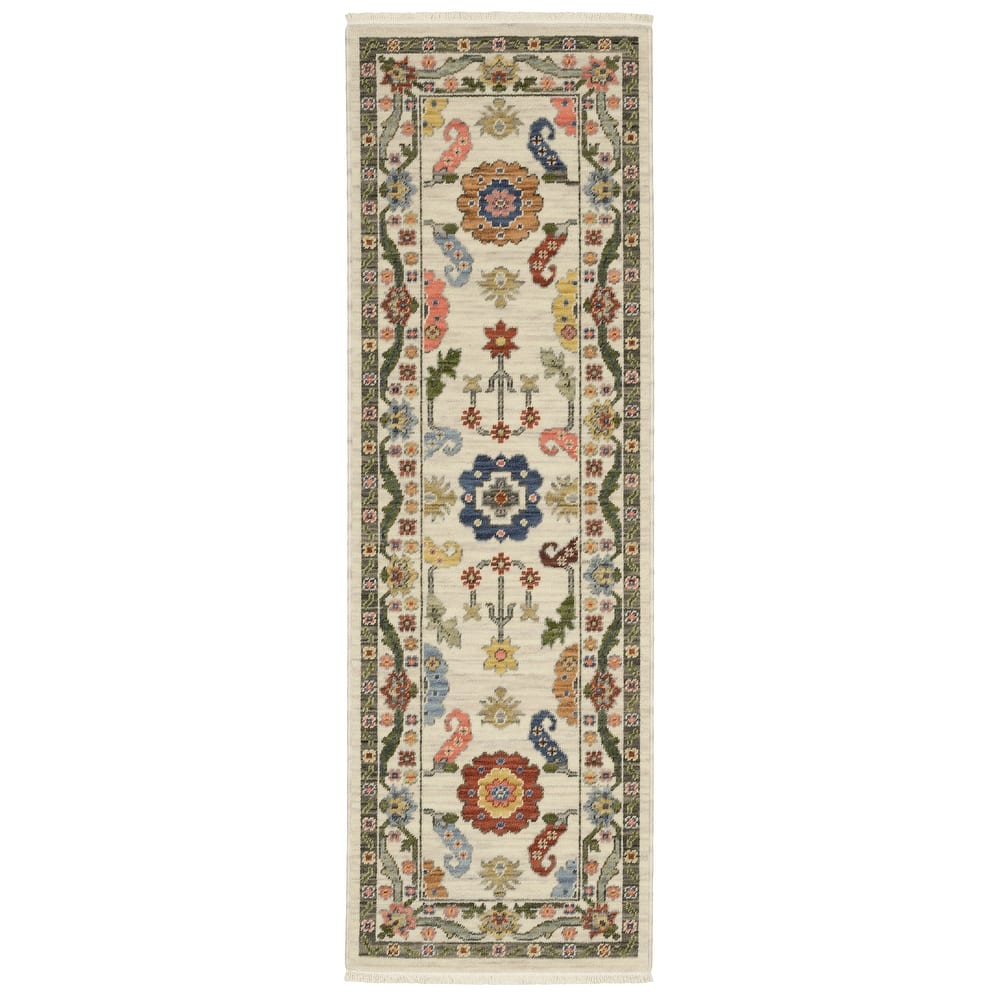 Style Haven Lawson Traditional Bordered Wool Fringe Edge Area Rug