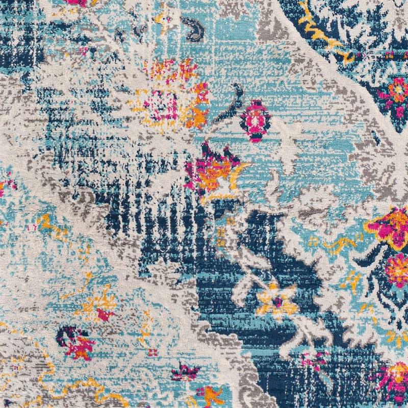 Livabliss Mannie Distressed Boho Medallion Area Rug