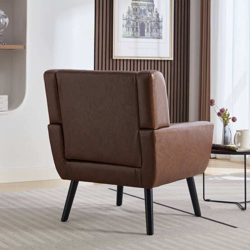 PU Accent Chair with Curved Back