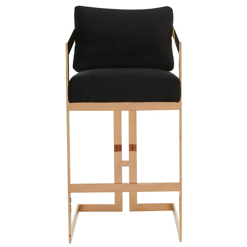 SAFAVIEH Couture Maricela Glam Almond Velvet Commercial Grade Bar Stool - 20Wx21Dx41H