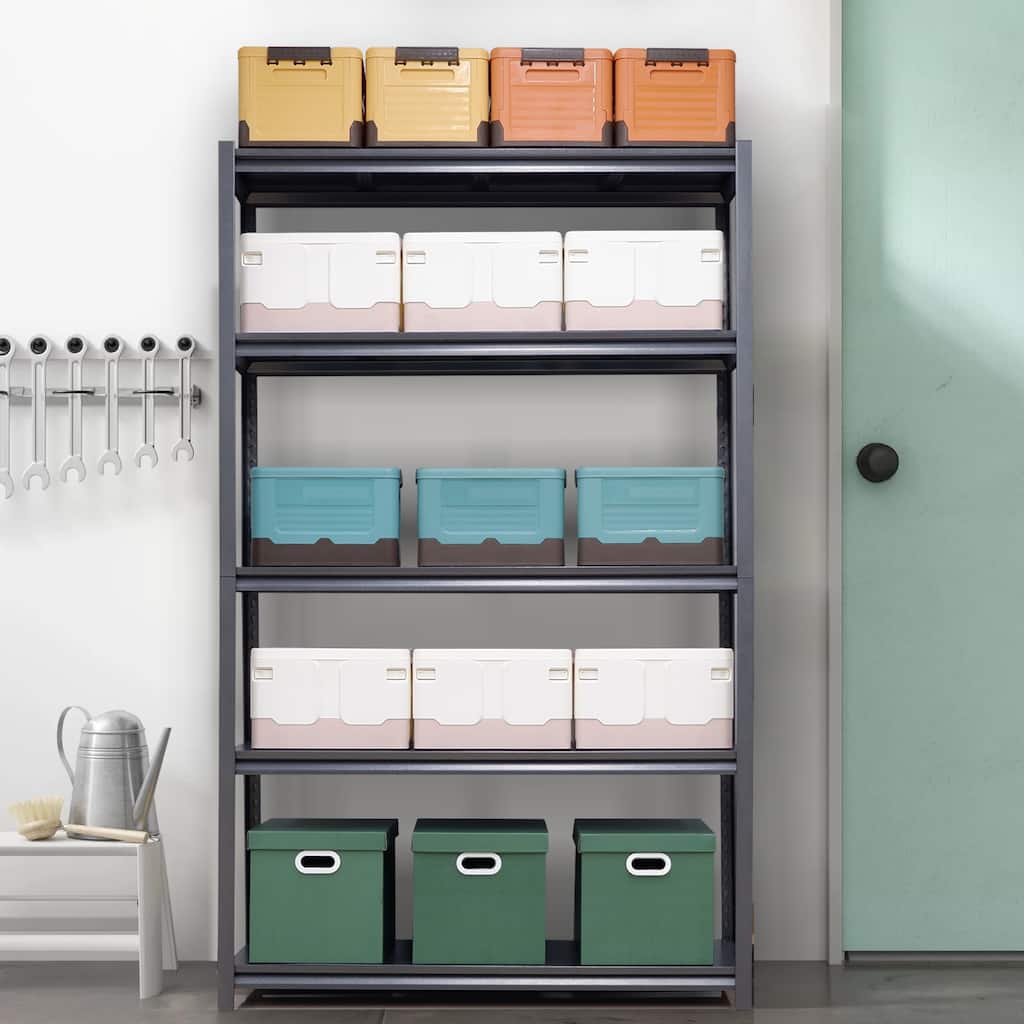 78"H 5 Tier Metal Heavy Duty Storage Shelves with Adjustable Shelf
