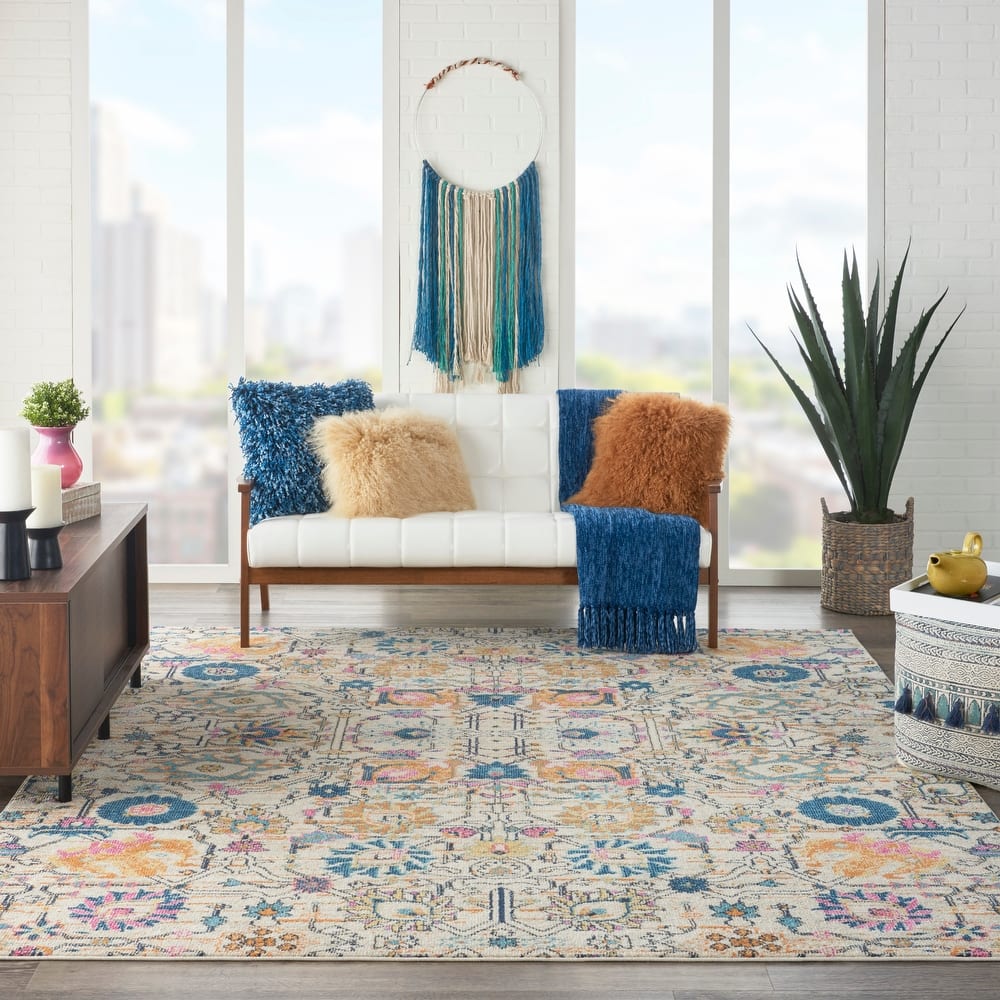 Nourison Passion Boho French Country Floral Area Rug.