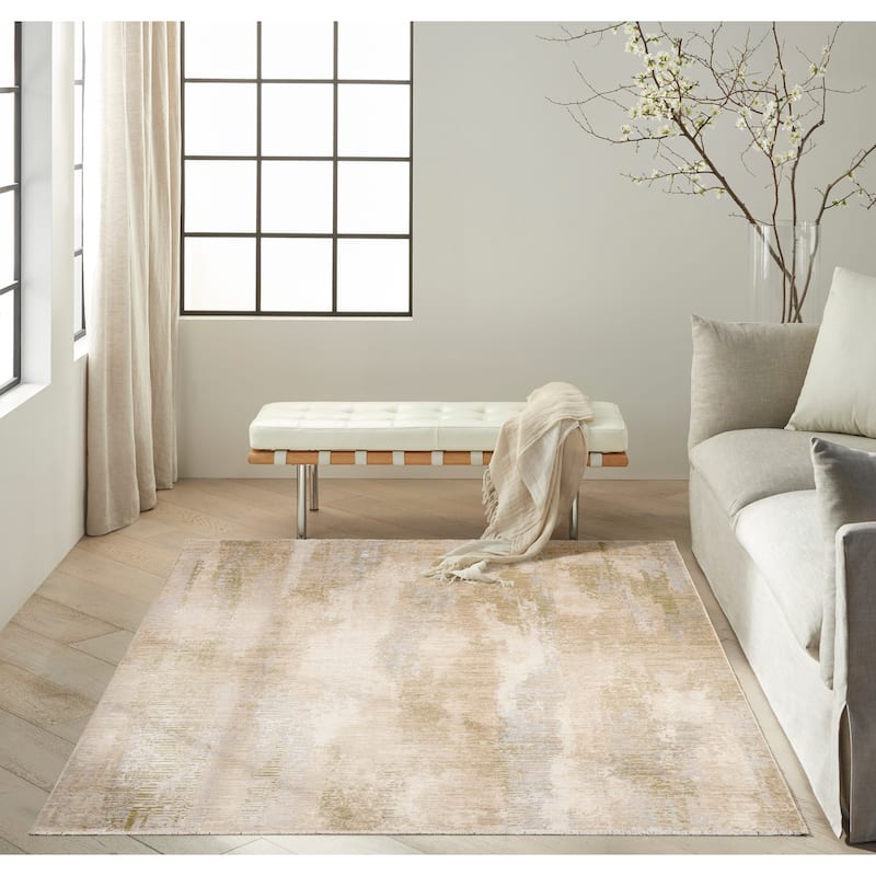Calvin Klein CK089 Drift Indoor only Beige Abstract Area Rug