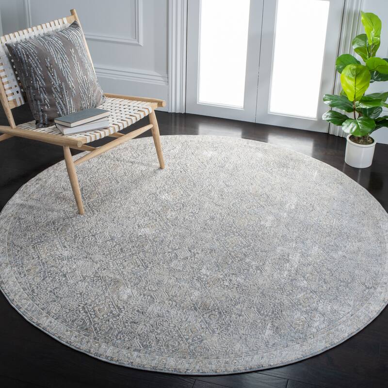 SAFAVIEH Webster Stevana Vintage Rug - 6'7" Round - Grey/Beige
