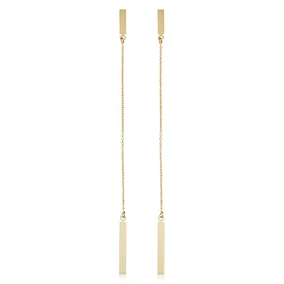14k Yellow Gold or Rose Gold Bar Dangle Earrings