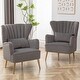 preview thumbnail 22 of 65, HOMYKA Modern Wingback Arm Chair Upholstered Accent Chair Set of 2 Grey