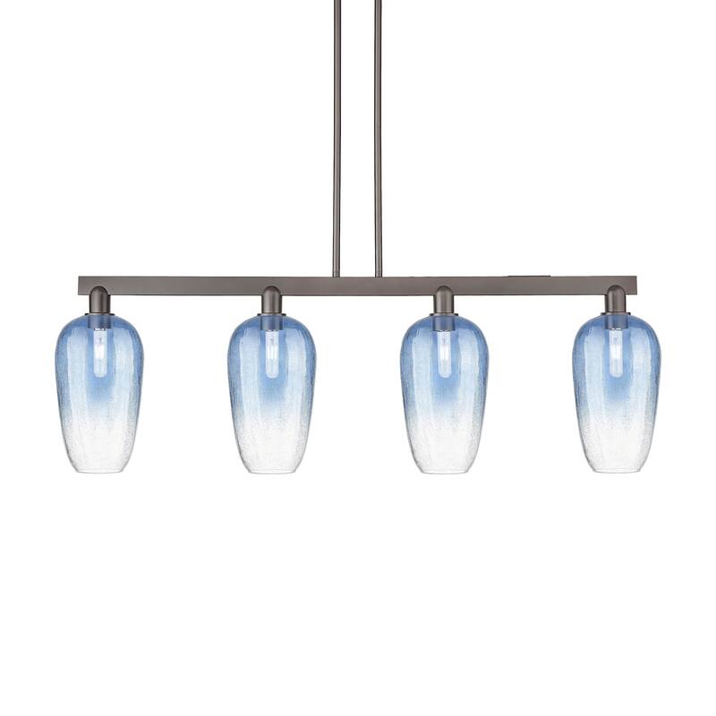 Innovations Lighting 716-4I-16-48 Brookhaven Flute Linear Brookhaven - Oil Rubbed Bronze / Sapphire Blue