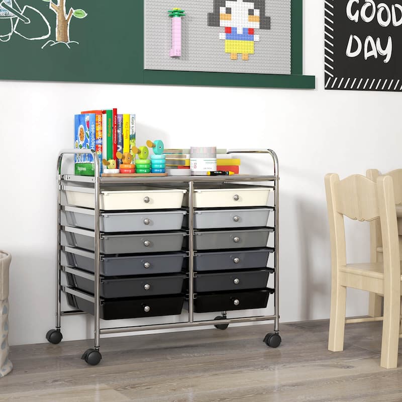 Costway 12 Drawers Rolling Cart Storage Scrapbook Paper Studio - See Details