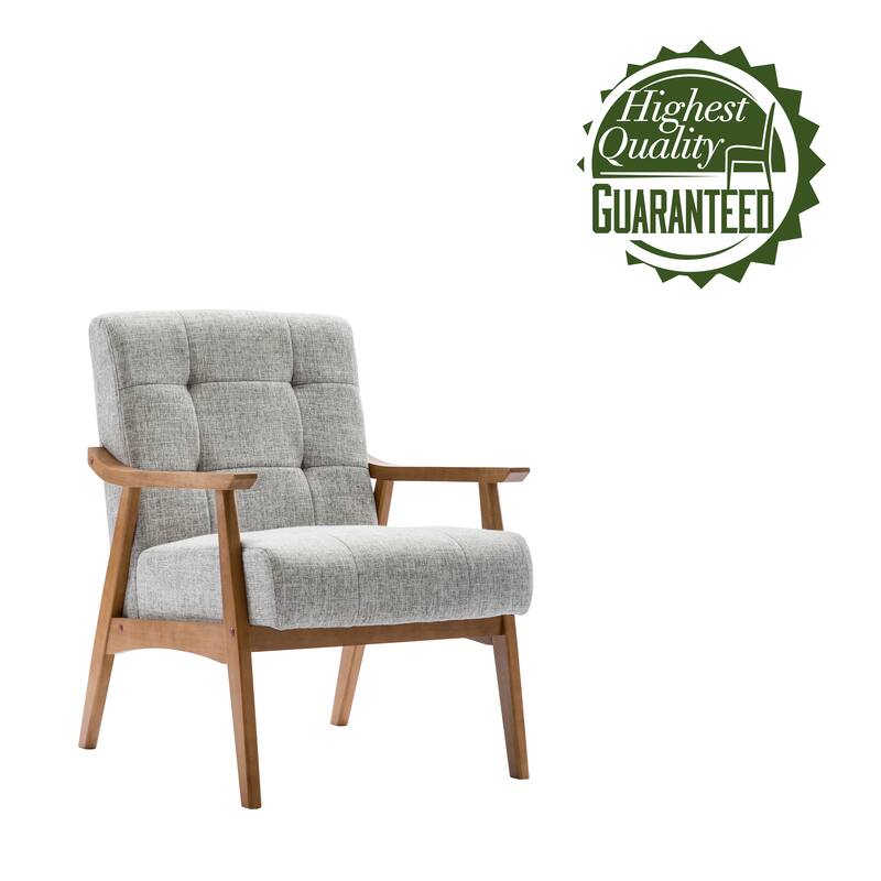 Carson Carrington Ingerod Tufted Fabric Accent Chair with Rubberwood Legs