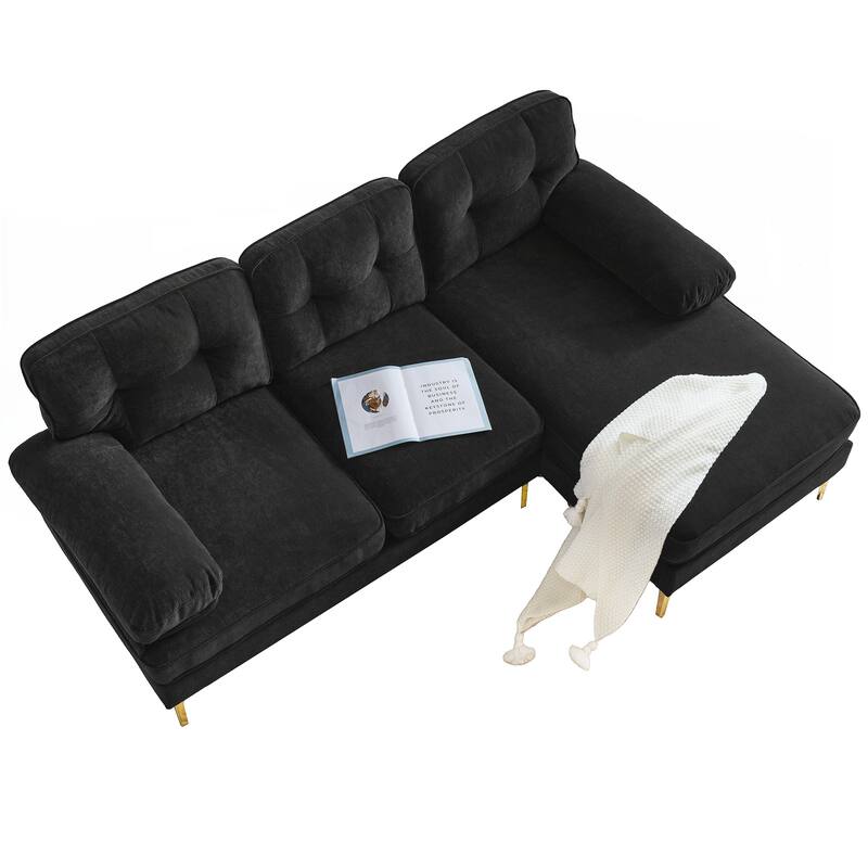 Modern Sectional Sofas Couches Velvet L-Shaped Couches