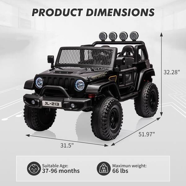 24V 7AH Kids Ride on Truck Car 2 Seater Electric Vehicles