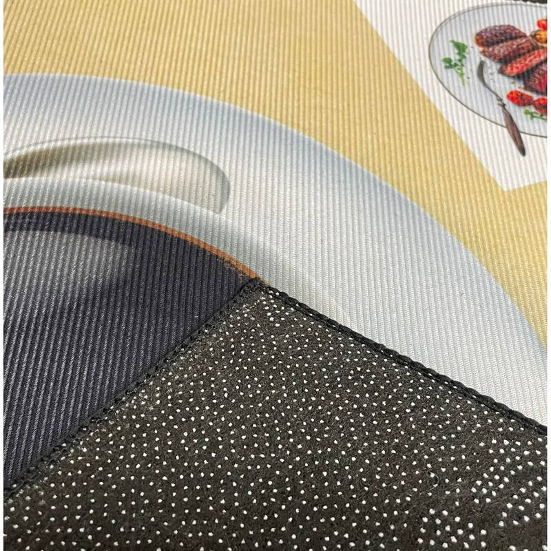 Yellow Black Espresso Modern Non-Slip Washable Low Pile Kitchen Mat - 28" x 17" - 28" x 17"