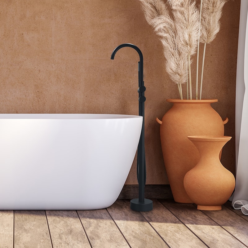 Altair Assens Double Lever Handle Freestanding Floor Mounted Tub Filler with Handshower