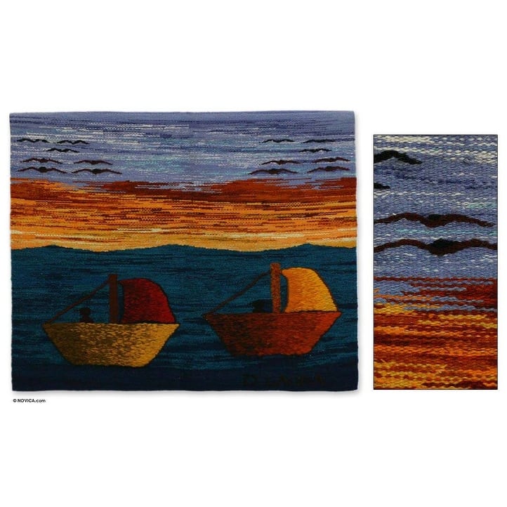 Handmade Peruvian Coast Wool Tapestry (Peru) - 31.5" W x 25.5" H