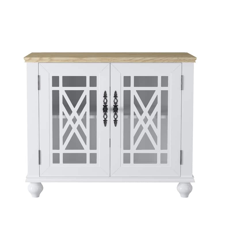 38" Vintage Style Kitchen Accent Buffet Sideboard Cabinet