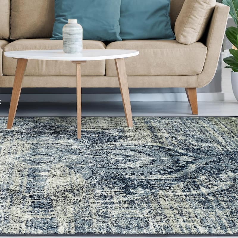 Superior Salford Vintage Abstract Medallion Plush Indoor Runner or Area Rug