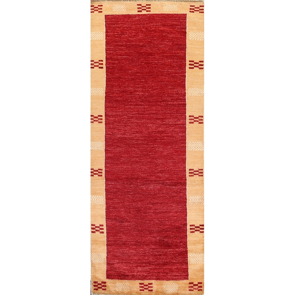 Gabbeh Kashkoli Oriental Hallway Runner Rug Wool Hand-knotted Carpet - 2'8" x 8'5"
