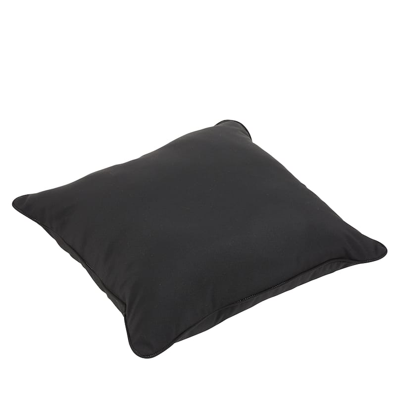 Sorra Home Sunbrella Outdoor Corded Floor Pillow Single - Canvas Black