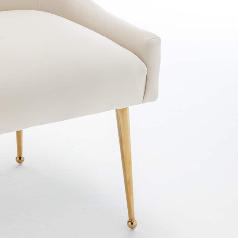 SEYNAR Velvet Upholstered Dining Chair Set of 2, Modern Glam Armless Side Chair