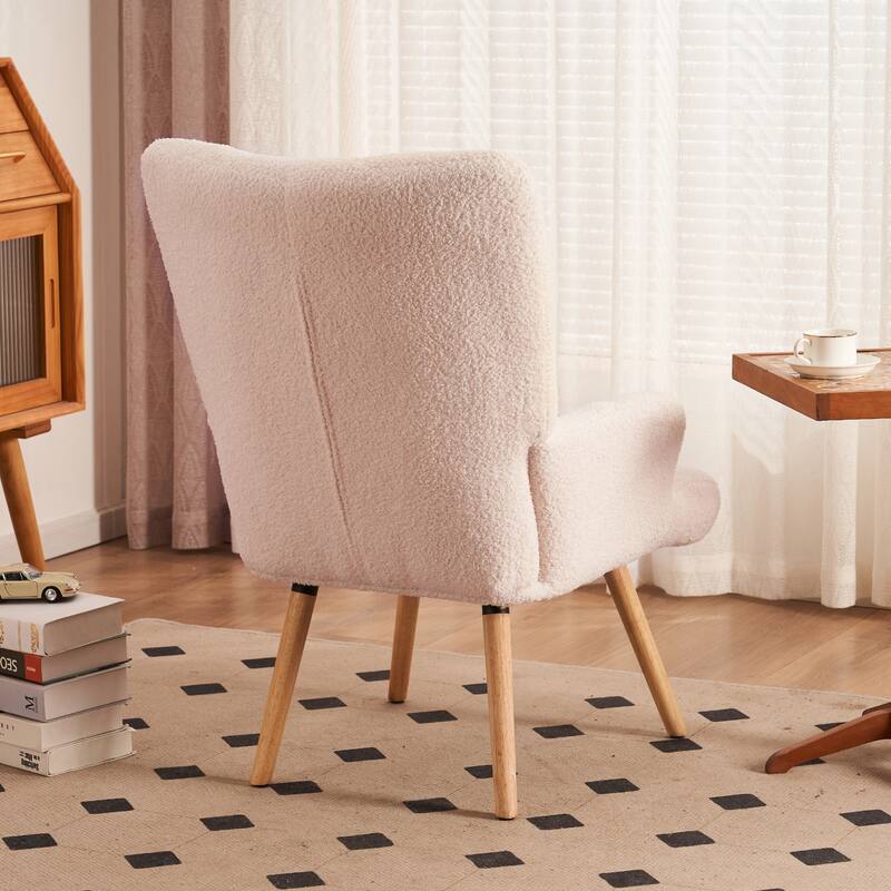 FERPIT Rocking Accent Chair Teddy Upholstered Glider Nursery Accent Chair Padded Seat with High Backrest for Living Room