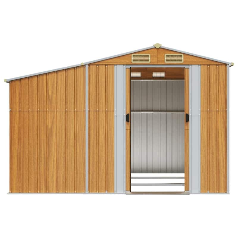 vidaXL Garden Shed Metal Outdoor Storage Tool Shed House Galvanized Steel