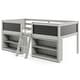 preview thumbnail 4 of 18, Kids Twin Size Low Loft Bed with Chalkboard 2 Step Ramp Ladder and 2 Tier Bookcase