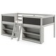 preview thumbnail 2 of 18, Kids Twin Size Low Loft Bed with Chalkboard 2 Step Ramp Ladder and 2 Tier Bookcase