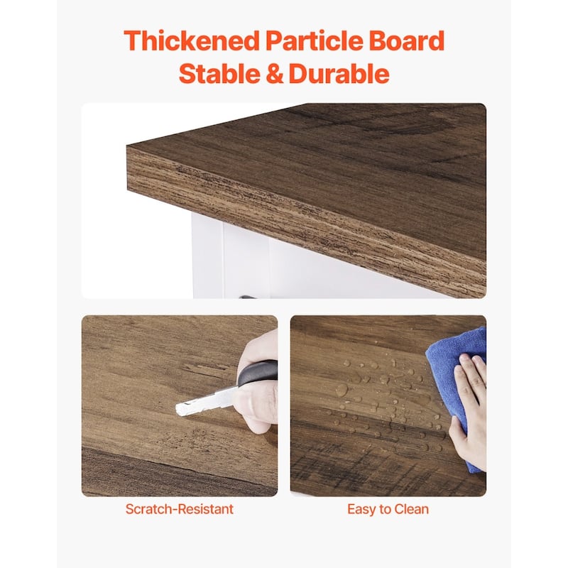 3-Tier Particleboard Coffee Bar Table with 3 Adjustable Shelves and Magnetic Door for Kitchen - 31.5 x 13.8 x 31.5 in