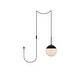 preview thumbnail 1 of 10, Elian 1-Light Plug in Pendant- Black - 8" Diameter