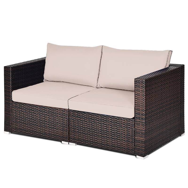 Costway 4PCS Patio Rattan Corner Sofa Sectional Furniture Set - See Details