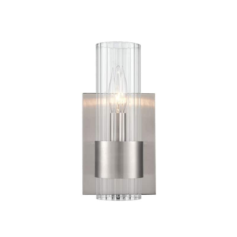 Millennium Lighting Caberton 1 Light Wall Sconce in Brushed Nickel with Clear Beveled with Glass Shades - Brushed Nickel
