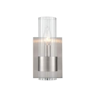 Millennium Lighting Caberton 1 Light Wall Sconce in Brushed Nickel with Clear Beveled with Glass Shades
