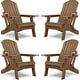 preview thumbnail 19 of 52, WINSOON All Weather HIPS Folding Adirondack Chair with Ottoman, 5-Gear Adjustable Backrest and Retractable Ottoman Set of 4 Brown