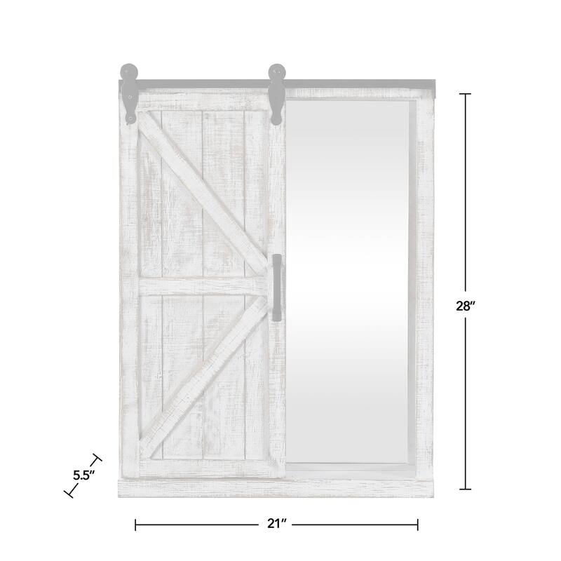 FirsTime & Co. Winona Farmhouse Barn Door Cabinet Mirror, Mirror, 21 x 5.5 x 28 in, American Designed