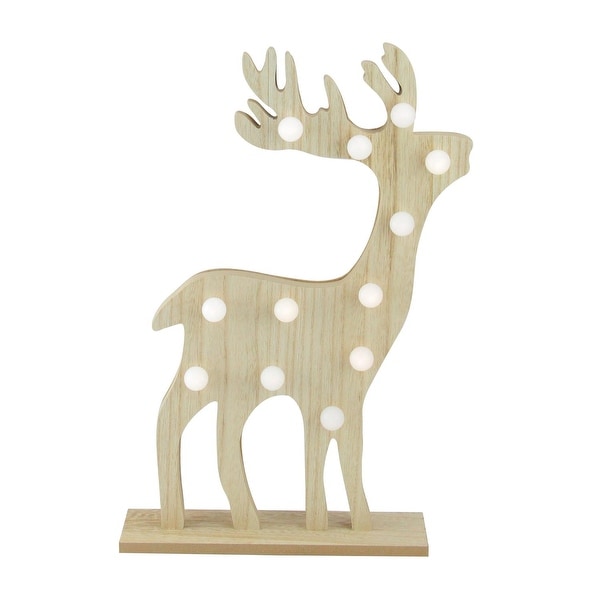 15 75 Battery Operated Led Lighted Wooden Reindeer Decorative 15 75 Battery Operated Led Lighted Wooden Reindeer Decorative Figurine Brown