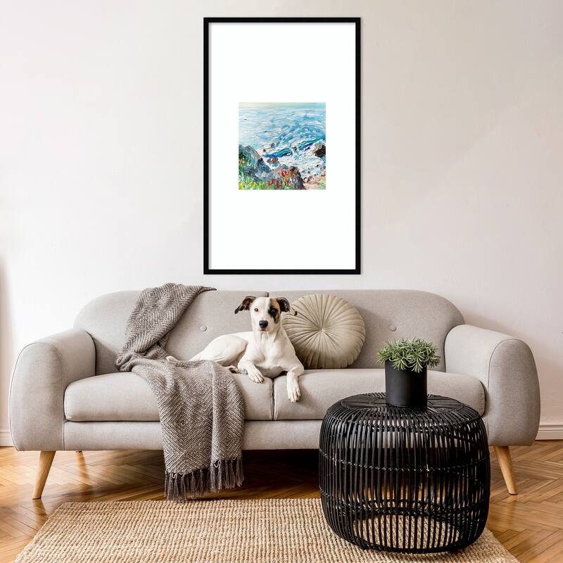 Coastline by Pauline Wegman Wood Framed Wall Art Print - Svelte Noir Black