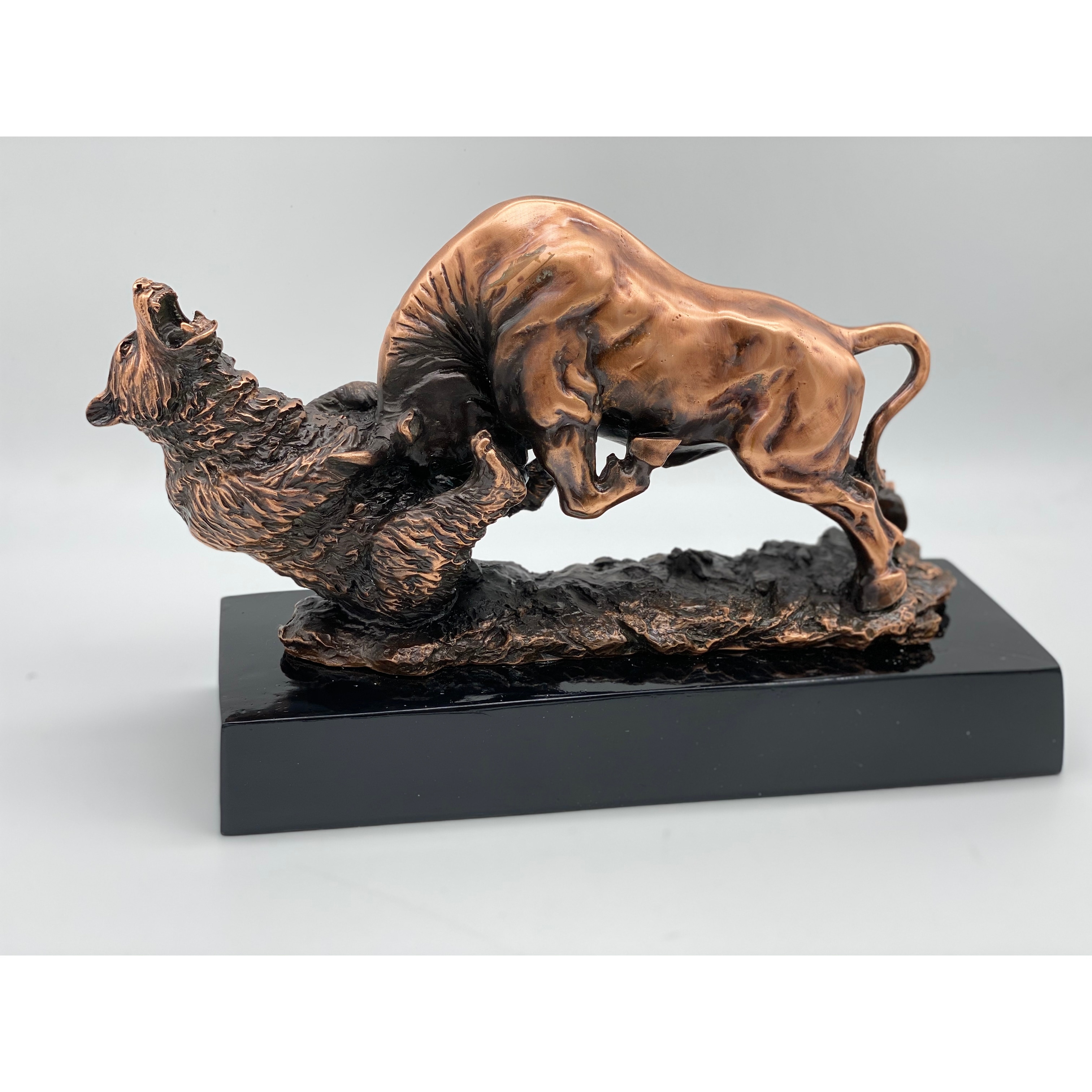 Bronze Fighting Bull and Bear