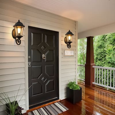 Vintage Wall-Mounted Outdoor Lantern Light (2-Pack) ，Elegant Black Metal Sconce (Bulb Not Included)