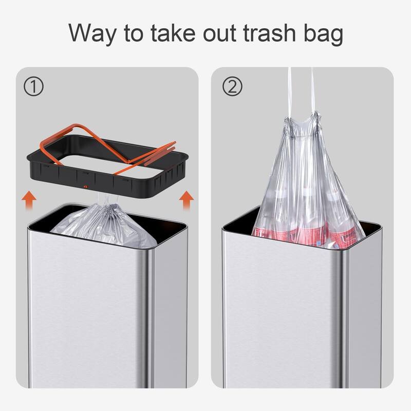 Automatic Touchless Trash Can, 15 Gallon Motion Sensor Trash Can